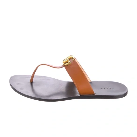 GUCCI “GG” LOGO T-STRAP SLIDE SANDALS AUTHENTIC - Picture 3 of 9